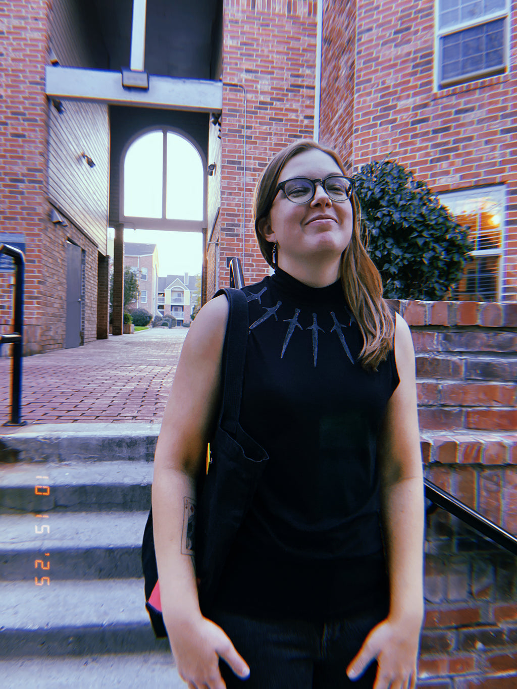 Black Dagger Collar Sleeveless Mockneck