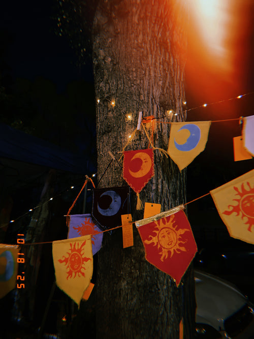 Beaded Velvet Moon Banner