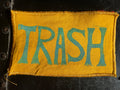 Upcycled Trash Patch-- Mustard Yellow and Teal