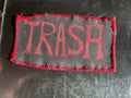 Upcycled Trash Patch-- black and red punk