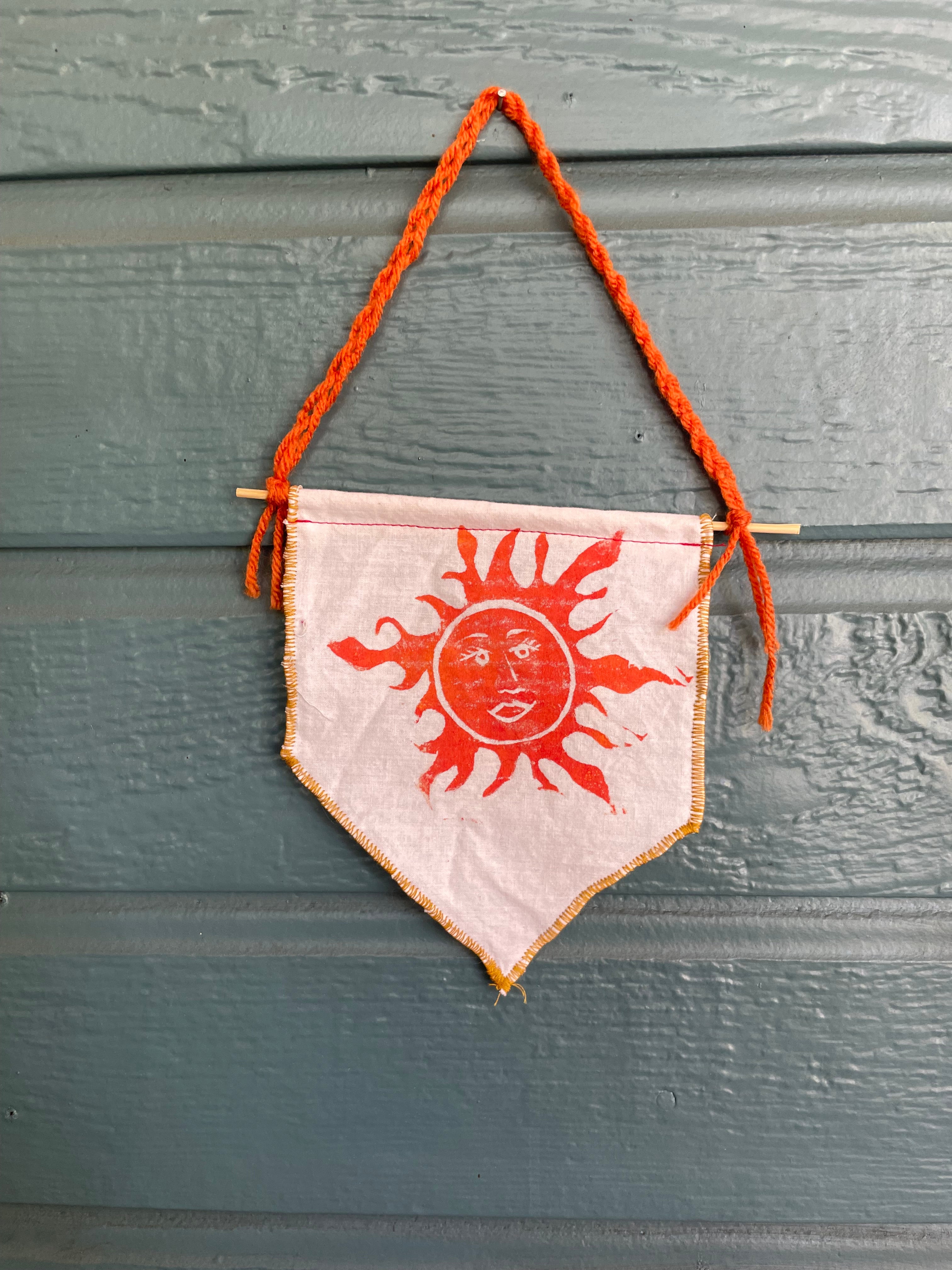 White and Orange Sun Banner