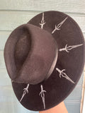 Dagger block print wool hat