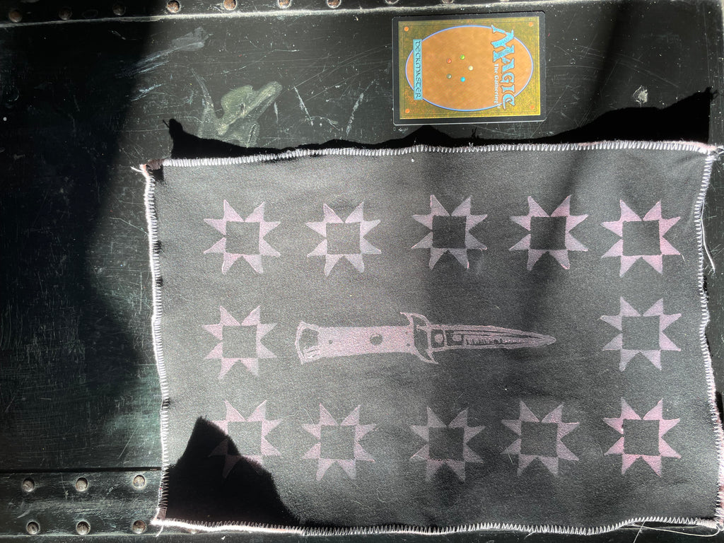 Extra Large Switchblade Quilt Patch-- Black and Pink