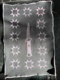 Extra Large Switchblade Quilt Patch-- Black and Pink