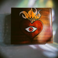 Handpainted Sacred Heart Evil Eye Upcycled Jewelry Box