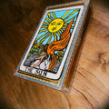 Handpainted Sun Tarot Box | Upcycled Whimsigoth Jewelry or Stash Box | Witchy Decor | Rider Waite Divination Gift | One-of-a-kind Altar Box